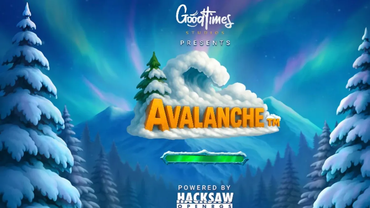 Pemandangan pegunungan bersalju yang indah dalam slot Avalanche