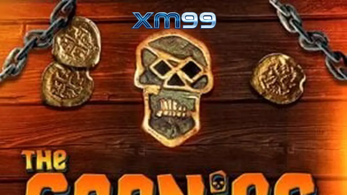 Tampilan antarmuka permainan slot The Goonies dengan elemen petualangan klasik.